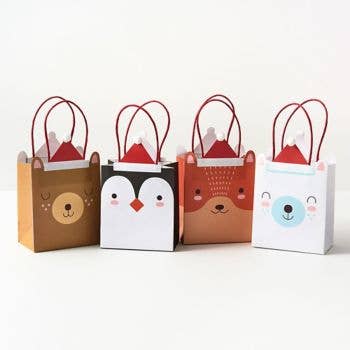 Santa Hat Animal Treat Bags S/8