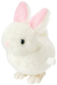 White Fuzzy Bunny Wind Up, Hopping Action