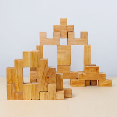 Wooden Stairway Building Blocks Set