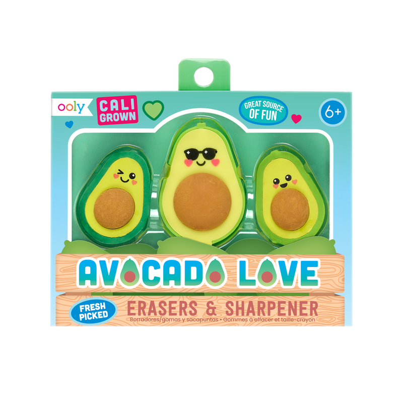 Avocado Love Eraser and Sharpener - Set of 3