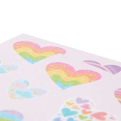 Stickiville Rainbow Hearts Stickers - Holographic