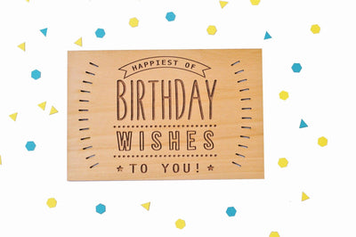 Birthday Wishes Real Wood Card