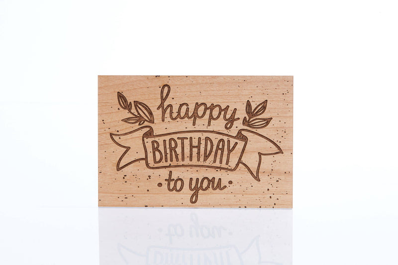Happy Birthday Real Wood Card