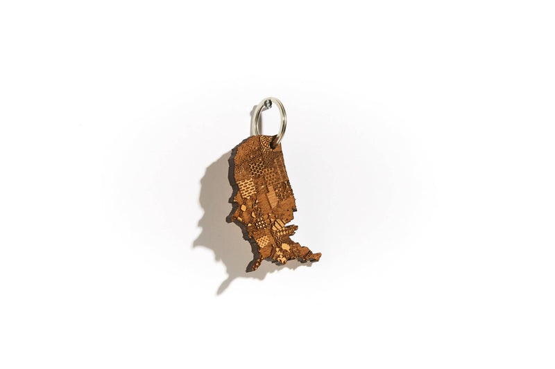 United States Map Wood Keychain