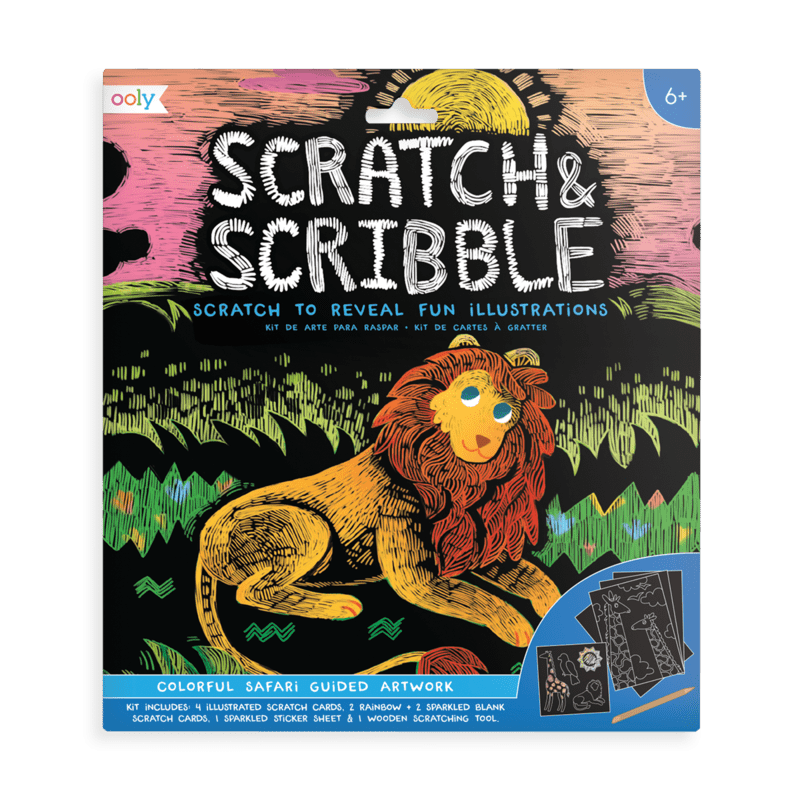 Colorful Safari Scratch and Scribble Scratch Art Kit