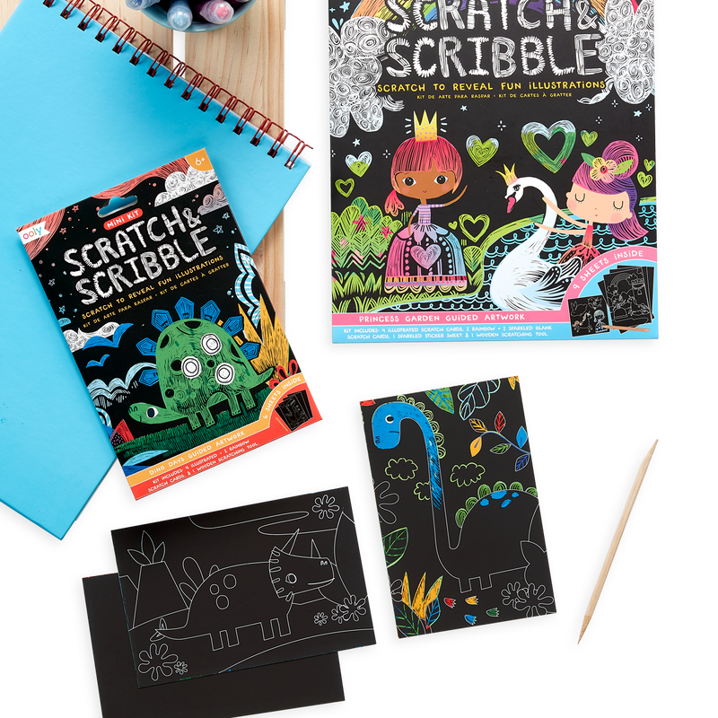 Dinosaur Days Scratch & Scribble Mini Scratch Art Kit
