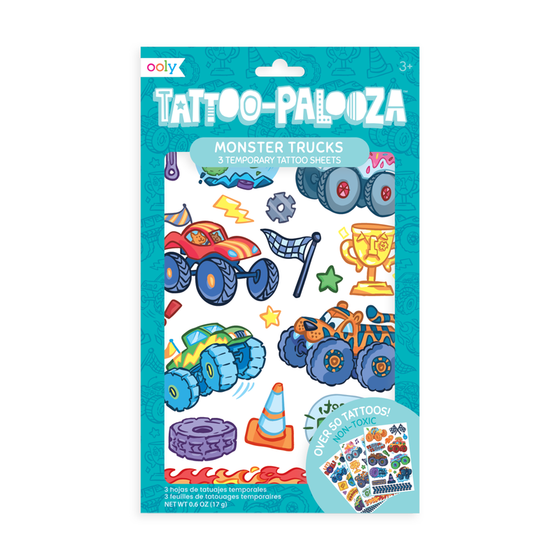 Tattoo-Palooza Temporary Tattoos - Monster Truck - 3 Sheets