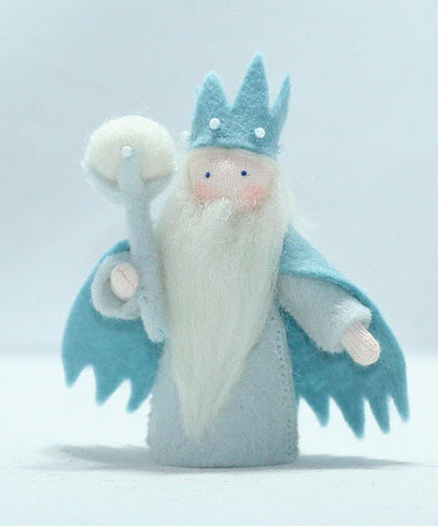 Winter King (miniature standing felt doll, holding scepter)