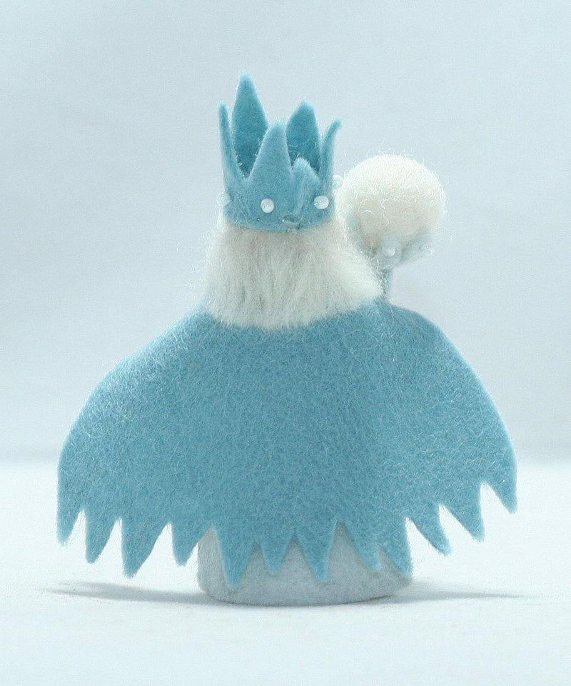 Winter King (miniature standing felt doll, holding scepter)