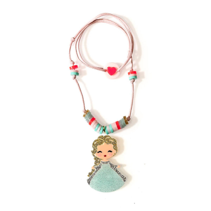 Cute Doll Gold Hair Beaded Necklace