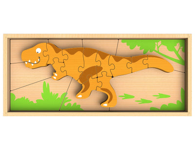 Tyrannosaurus Dino Skeleton Puzzles - Double Sided Dinosaur Fun