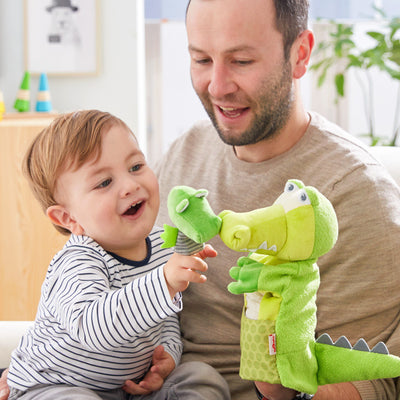 Crocodile Glove Puppet With Baby Hatchling Finger Puppet