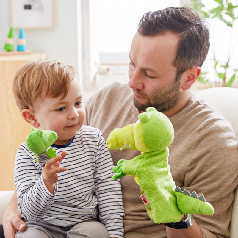 Crocodile Glove Puppet With Baby Hatchling Finger Puppet