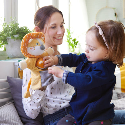 Lion Glove Puppet With Baby Cub Finger Puppet