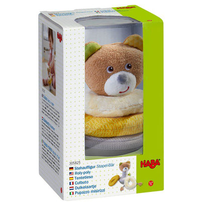 Roly Poly Bear Wobbling Soft Baby Toy with Stacking Rings