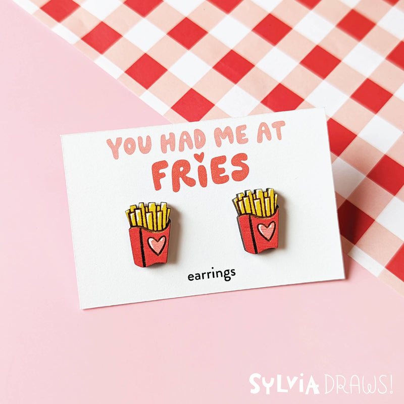 French Fry Love Stud Earrings