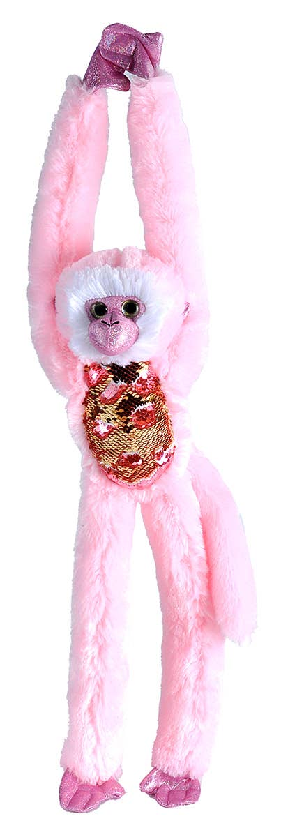 Hanging-Sequin Pink Stuffed Animal 22"