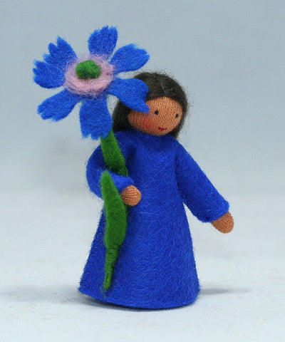 Cornflower Fairy, Holding Flower