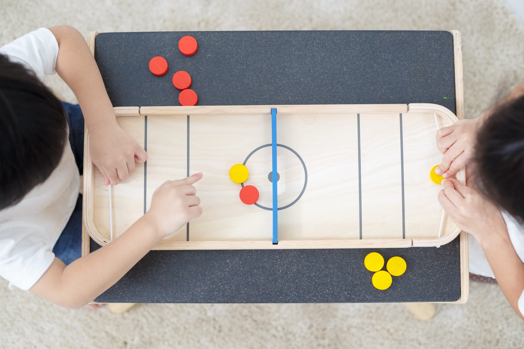 Shuffle Zone Shuffleboard Family Game with Oxford Mat and Rolling
