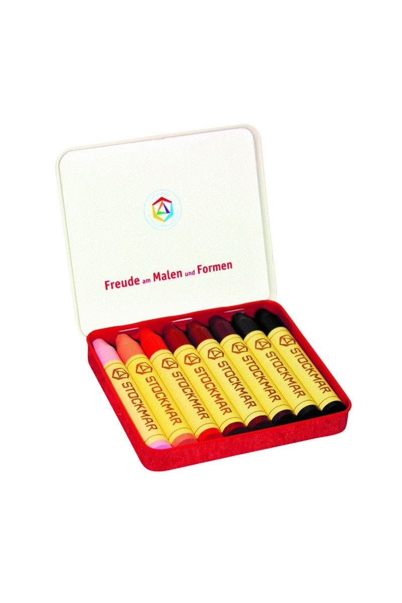 Wax Stick Crayons in Waldorf Tin Case - Colours of the World Stick - 8 Assorted Colors