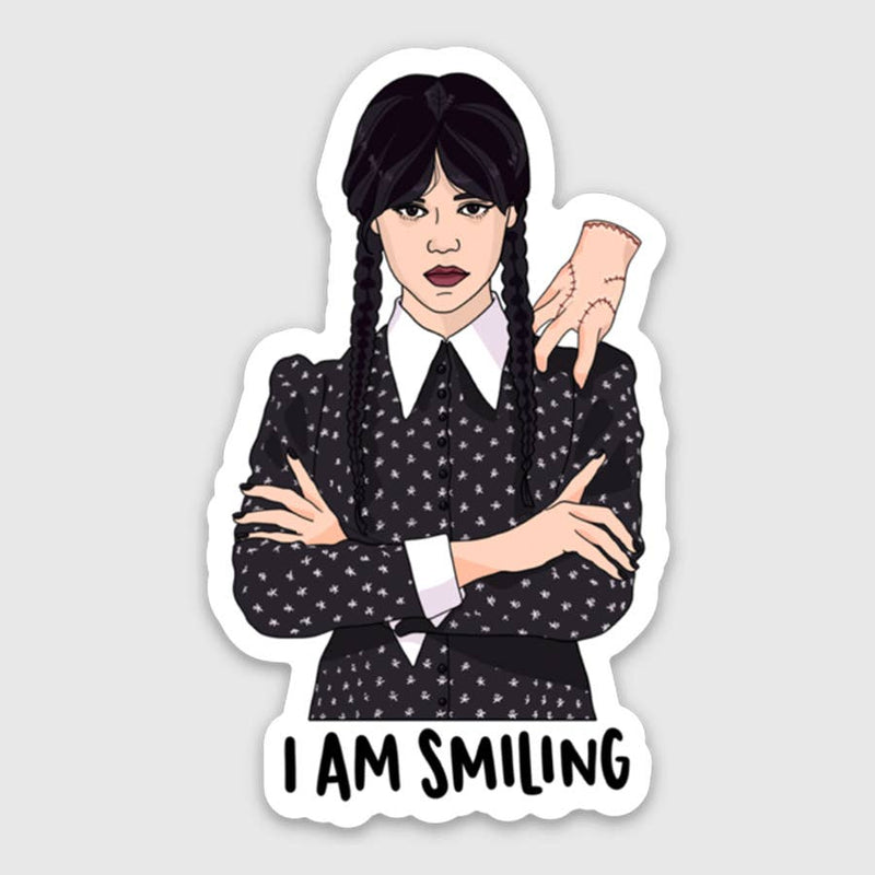 I Am Smiling Sticker - Wednesday Addams