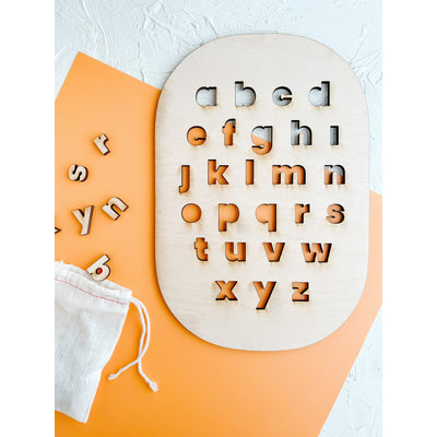 Wooden Lowercase Alphabet Letter Lid