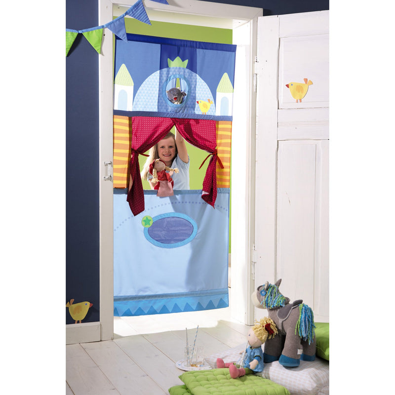 VitalCozy Doorway Puppet Theater With 2 Adjustable Rods Fits In Most Doorways 67 X 31 Inch Foldable Hanging Puppet Show Theater For Christmas Holiday Home (Circus Style