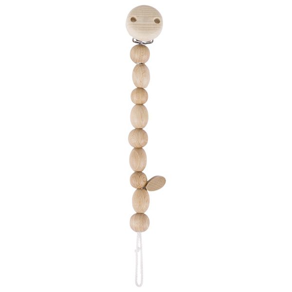 Pacifier Chain with Natural Wooden Beads