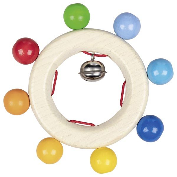 Touch/Teething Ring, Rainbow Beads Rattle