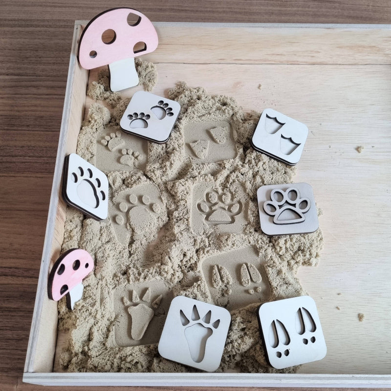Wooden Clay/ Sand Stamps Footprints