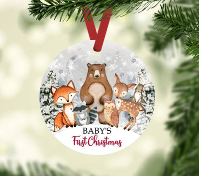 Baby's First Christmas Winter Woodland Animals Ornament: 2023