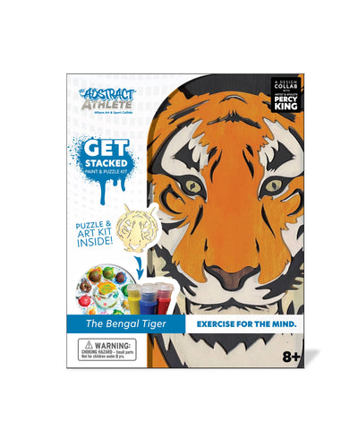 Abstract Athlete Get Stacked Paint & Puzzle Kit - Bengal Tiger