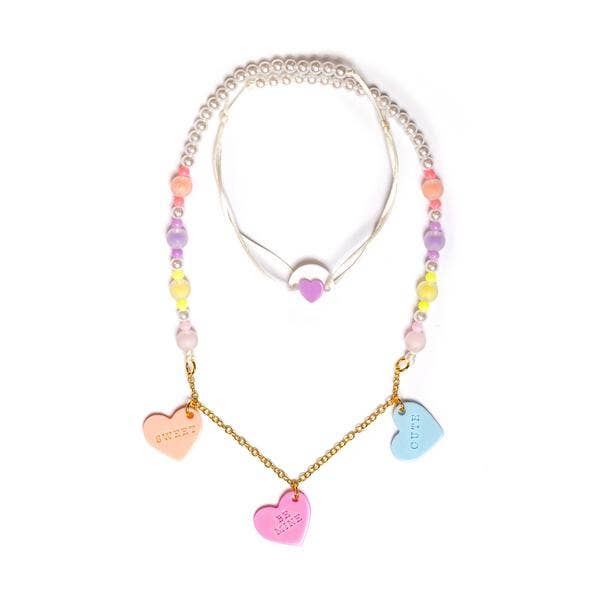 Multi Heart Candy Beaded Necklace