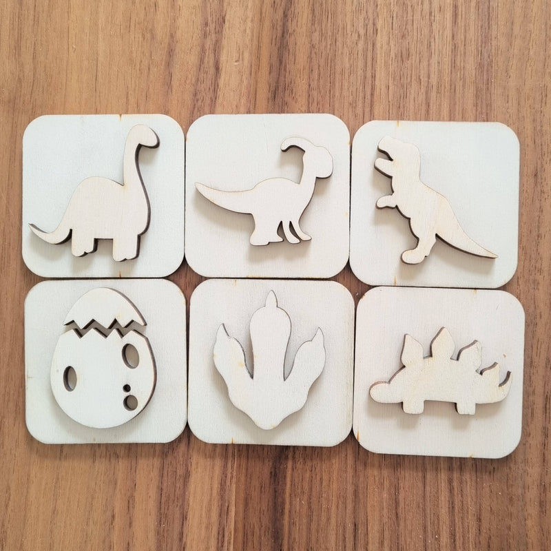 Wooden Clay/ Sand Stamps Dino