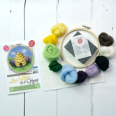 Beehive in a Hoop Needle Felting Craft Kit