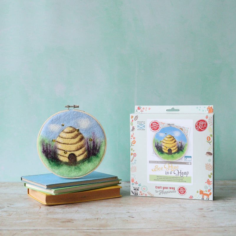 Beehive in a Hoop Needle Felting Craft Kit