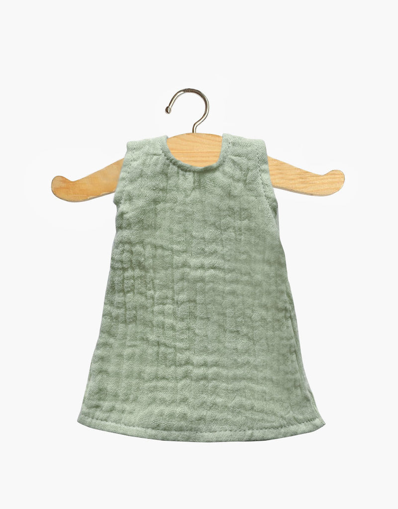 Amigas - Iva Dress in Almond Green Double Gauze Cotton