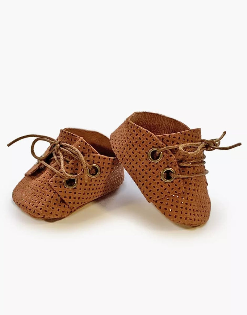 Fancy Caramel Leather Lace Up Shoes