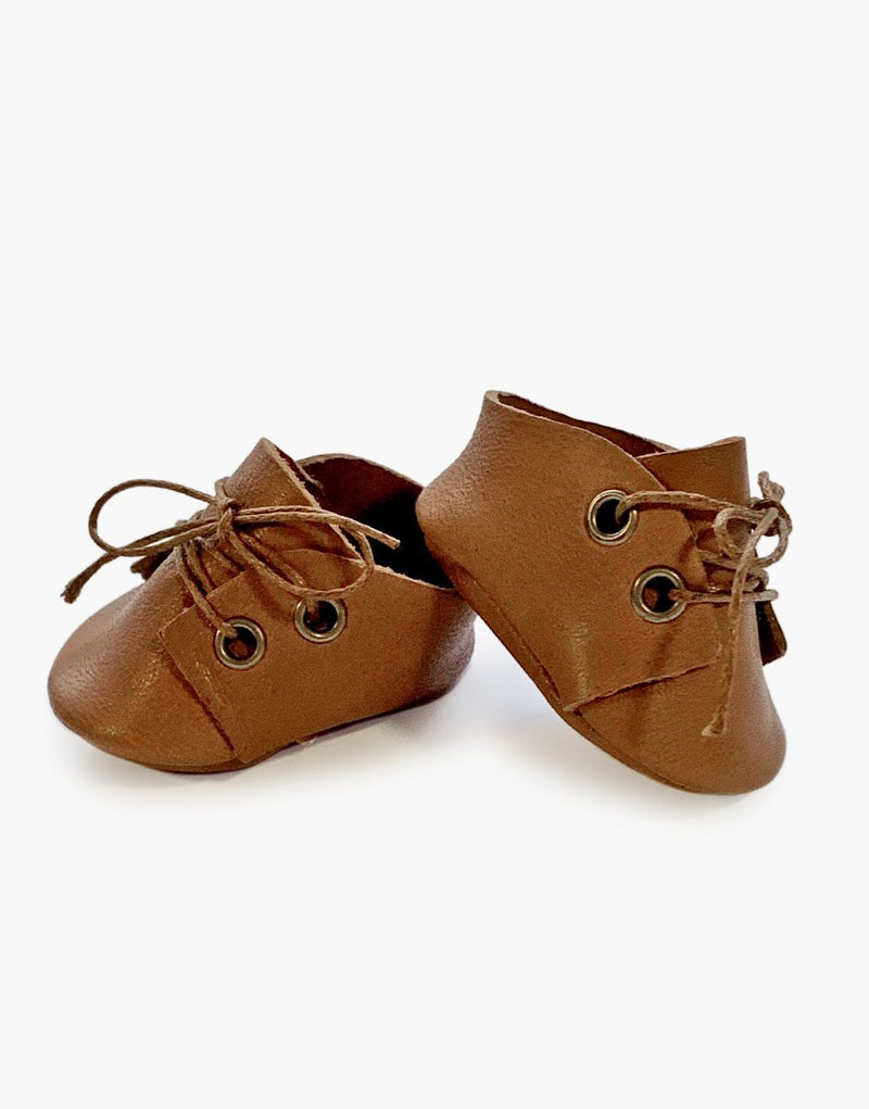Brown Leather Lace-Up Shoes