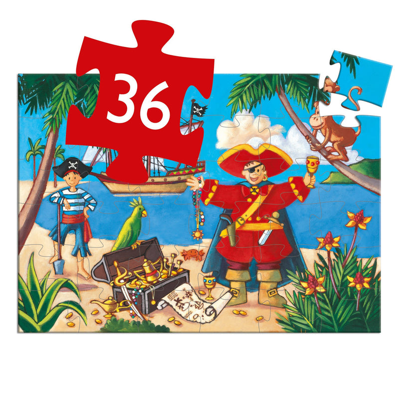 The Pirate &amp; His Treasure 36pc Silhouette Jigsaw Puzzle