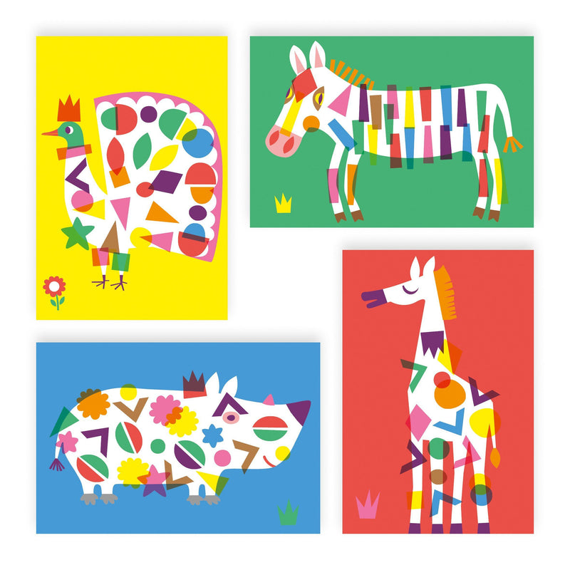 Large Animals Sticker Collage Activity