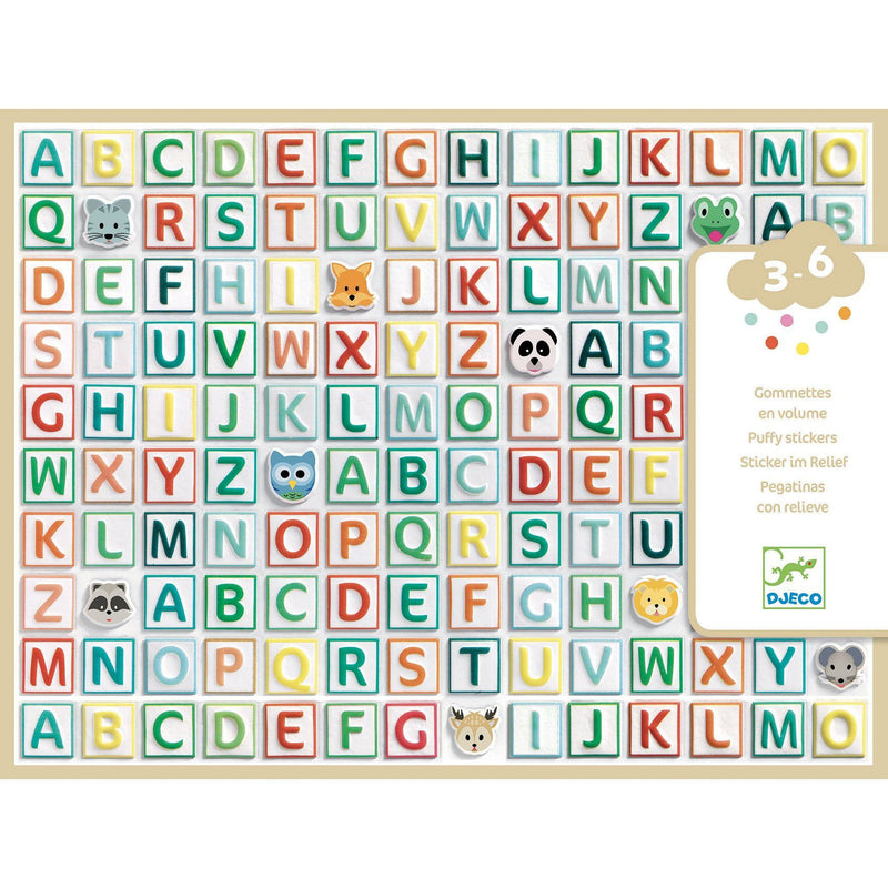 Puffy Alphabet Block Stickers