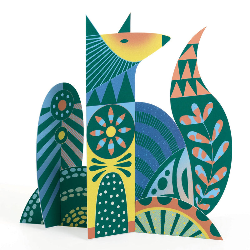Folk Animal Scratch Card Sculptures Activity Set