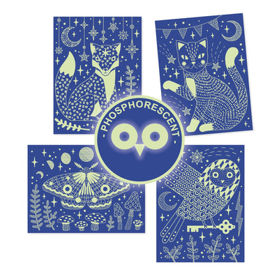 At Night Glow-in-the-Dark Scratch Card Activity Set