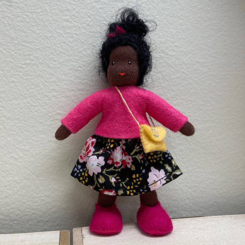 Girl Dollhouse Doll, Dark Skin Tone, Various Styles