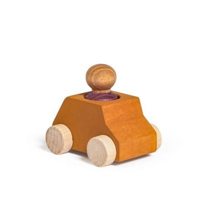 Ochre Wooden Car with Figure