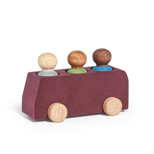 Plum Bus with 3 Figures
