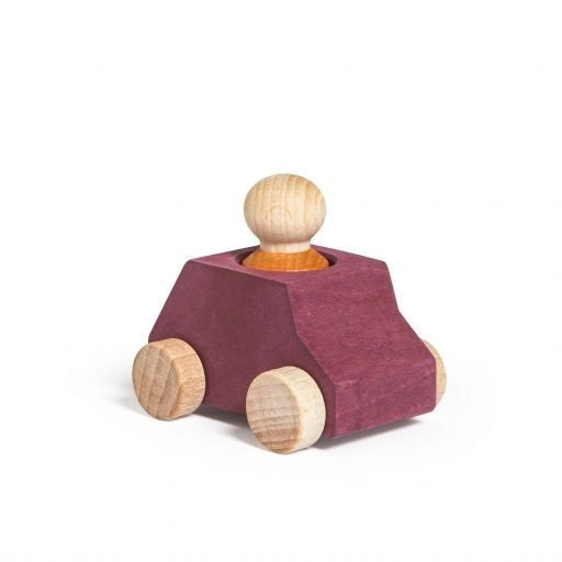 Plum Wooden Car with Figure