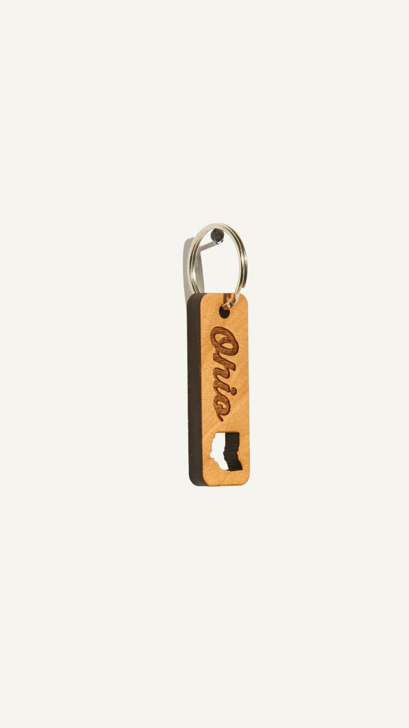 Ohio Wood Keychain