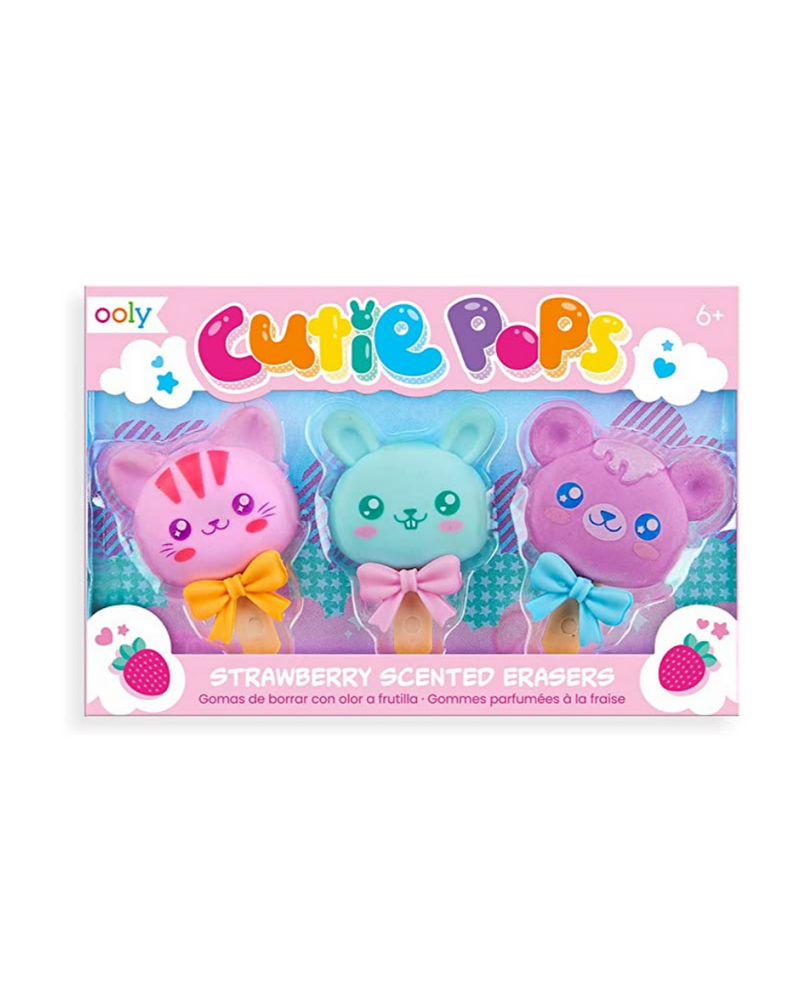 Cutie Pops Scented Erasers - Set of 3